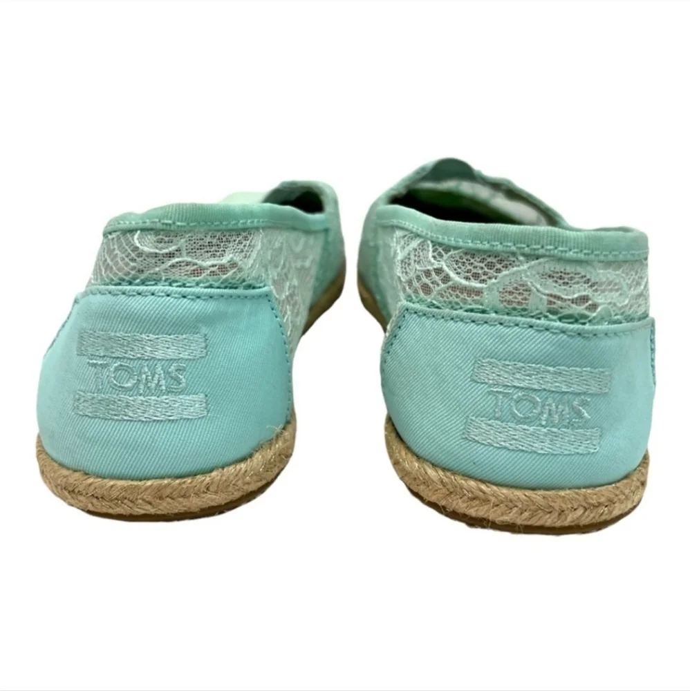 NWOT Toms Aqua Lace Alpargata Classic Slip On Espadrille Shoes - Picture 7 of 13